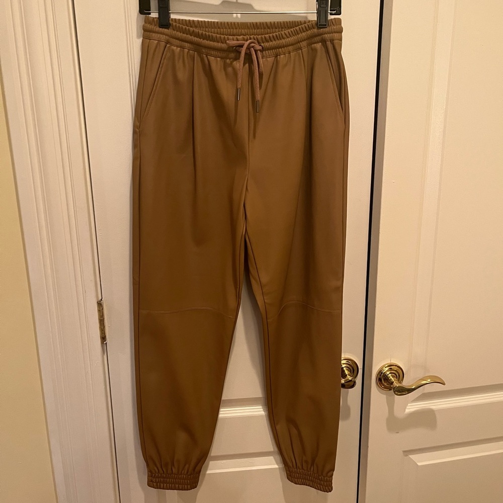 Zara Faux Leather Jogging Pants - Picture 3 of 7